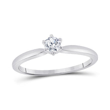  14k White Gold Womens Round Diamond Solitaire Bridal Wedding Engagement Ring 1/5 Cttw