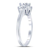 14k White Gold Princess Diamond 3-stone Bridal Wedding Engagement Ring 1 Cttw