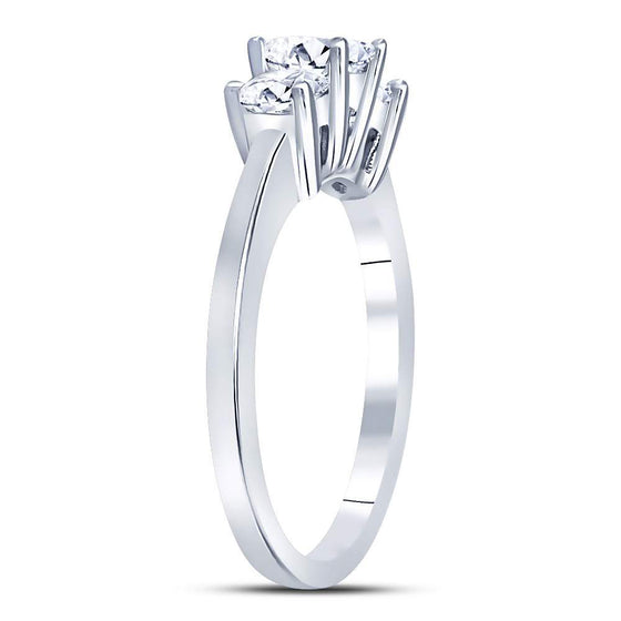 14k White Gold Princess Diamond 3-stone Bridal Wedding Engagement Ring 1 Cttw