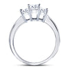 14k White Gold Princess Diamond 3-stone Bridal Wedding Engagement Ring 1 Cttw