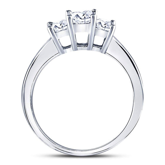 14k White Gold Princess Diamond 3-stone Bridal Wedding Engagement Ring 1 Cttw