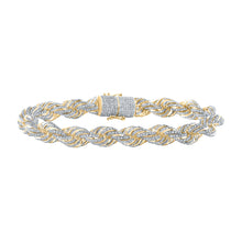  10k Yellow Gold Mens Round Diamond Chain Bracelet 8-3/4 Cttw