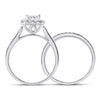 14k White Gold Princess Diamond Bridal Wedding Ring Band Set 1 Cttw