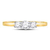 14k Yellow Gold Round Diamond 3-stone Bridal Wedding Engagement Ring 1/2 Cttw
