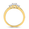 14k Yellow Gold Round Diamond 3-stone Bridal Wedding Engagement Ring 1/2 Cttw