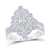 14k White Gold Marquise Diamond Halo Bridal Wedding Ring Band Set 1 Cttw