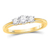 14k Yellow Gold Round Diamond 3-stone Bridal Wedding Engagement Ring 1/2 Cttw