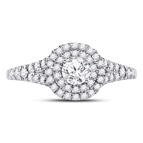 14k White Gold Round Diamond Solitaire Bridal Wedding Engagement Ring 1 Cttw