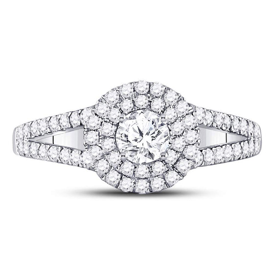 14k White Gold Round Diamond Solitaire Bridal Wedding Engagement Ring 1 Cttw
