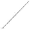 14k White Gold Womens Round Diamond Studded Tennis Bracelet 3 Cttw