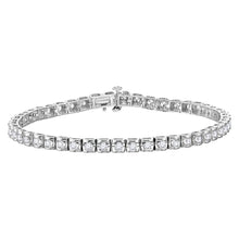  14k White Gold Womens Round Diamond Studded Tennis Bracelet 3 Cttw