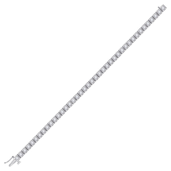 14k White Gold Womens Round Diamond Studded Tennis Bracelet 4 Cttw