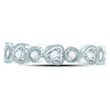 10k White Gold Womens Round Diamond Heart Eternity Band Ring 3/8 Cttw