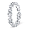 10k White Gold Womens Round Diamond Heart Eternity Band Ring 3/8 Cttw