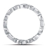 10k White Gold Womens Round Diamond Heart Eternity Band Ring 3/8 Cttw