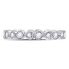 10k White Gold Womens Round Diamond Heart Eternity Band Ring 3/8 Cttw