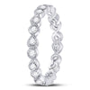10k White Gold Womens Round Diamond Heart Eternity Band Ring 3/8 Cttw