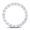 10k White Gold Womens Round Diamond Heart Eternity Band Ring 3/8 Cttw
