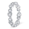 10k White Gold Womens Round Diamond Heart Eternity Band Ring 3/8 Cttw
