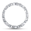 10k White Gold Womens Round Diamond Heart Eternity Band Ring 3/8 Cttw