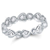 10k White Gold Womens Round Diamond Heart Eternity Band Ring 3/8 Cttw