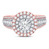 14k Rose Gold Round Diamond Solitaire Bridal Wedding Engagement Ring 1-1/4 Cttw