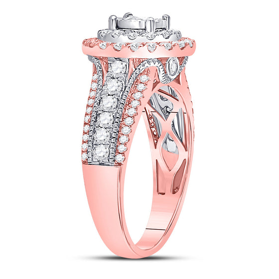 14k Rose Gold Round Diamond Solitaire Bridal Wedding Engagement Ring 1-1/4 Cttw