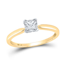  14k Yellow Gold Womens Princess Diamond Solitaire Bridal Wedding Engagement Ring 1/2 Cttw