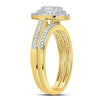 10k Yellow Gold Diamond Heart Bridal Wedding Ring Band Set 1/3 Cttw