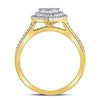 10k Yellow Gold Diamond Heart Bridal Wedding Ring Band Set 1/3 Cttw