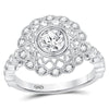 14k White Gold Round Diamond Solitaire Milgrain Bridal Wedding Engagement Ring 1 Cttw