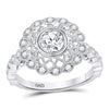 14k White Gold Round Diamond Solitaire Milgrain Bridal Wedding Engagement Ring 1 Cttw