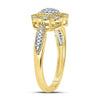 10k Yellow Gold Womens Round Diamond Milgrain Cable Cluster Ring 1/8 Cttw