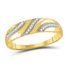 10k Yellow Gold His Hers Round Diamond Cluster Matching Wedding Set 1/4 Cttw