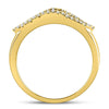 14k Yellow Gold Womens Round Diamond Fashion Band Ring 3/8 Cttw