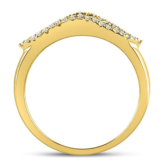 14k Yellow Gold Womens Round Diamond Fashion Band Ring 3/8 Cttw