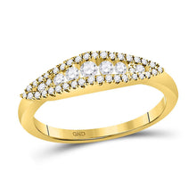  14k Yellow Gold Womens Round Diamond Fashion Band Ring 3/8 Cttw
