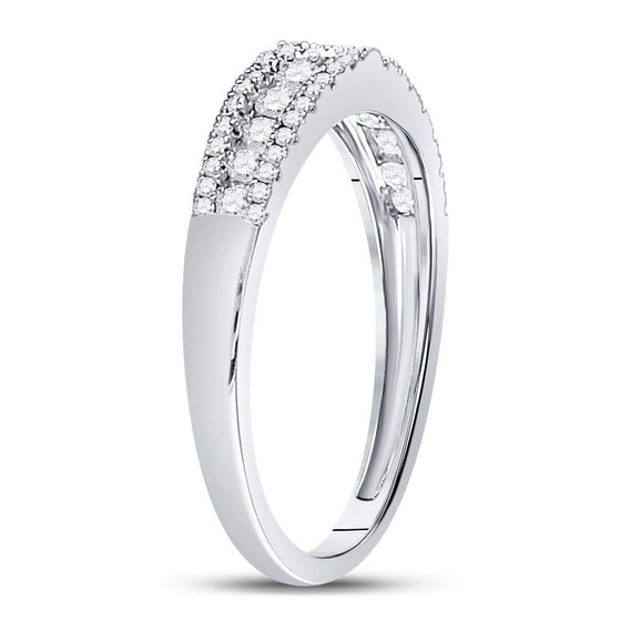 14k White Gold Womens Round Diamond Anniversary Band Ring 1/2 Cttw