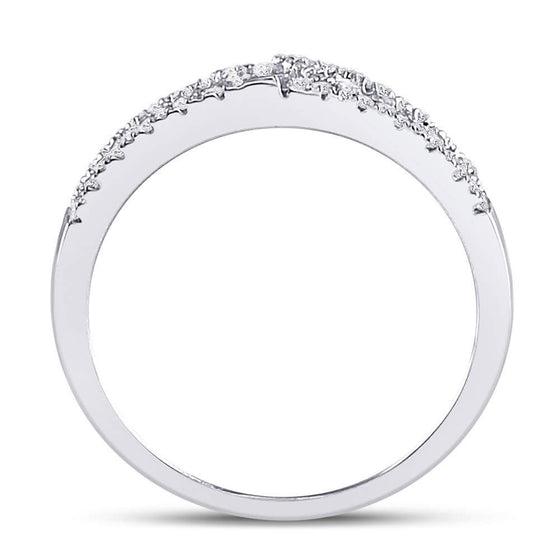 14k White Gold Womens Round Diamond Anniversary Band Ring 1/2 Cttw