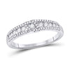 14k White Gold Womens Round Diamond Anniversary Band Ring 1/2 Cttw