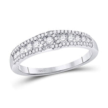  14k White Gold Womens Round Diamond Anniversary Band Ring 1/2 Cttw
