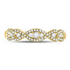 14k Yellow Gold Womens Round Diamond 3-Stone Anniversary Band Ring 3/8 Cttw