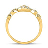 14k Yellow Gold Womens Round Diamond 3-Stone Anniversary Band Ring 3/8 Cttw