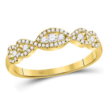  14k Yellow Gold Womens Round Diamond 3-Stone Anniversary Band Ring 3/8 Cttw