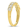14k Yellow Gold Womens Round Diamond Anniversary Band Ring 1/2 Cttw