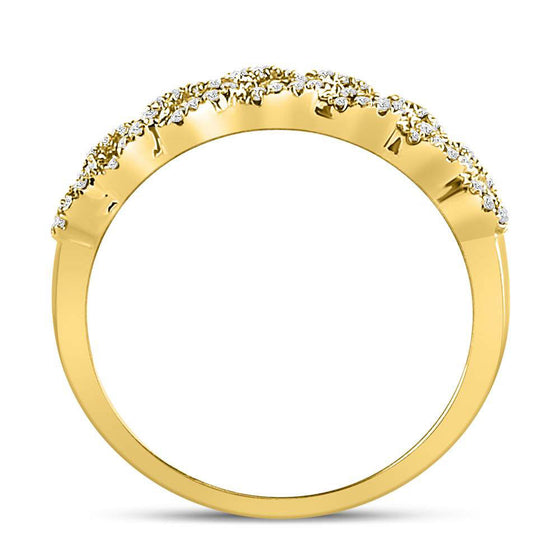 14k Yellow Gold Womens Round Diamond Anniversary Band Ring 1/2 Cttw