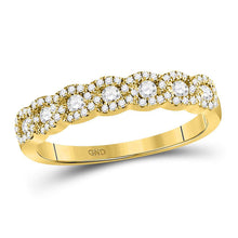  14k Yellow Gold Womens Round Diamond Anniversary Band Ring 1/2 Cttw