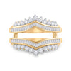 14k Yellow Gold Womens Round Diamond Wedding Wrap Ring Guard Enhancer 3/4 Cttw