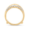 14k Yellow Gold Womens Round Diamond Wedding Wrap Ring Guard Enhancer 3/4 Cttw
