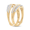 14k Yellow Gold Womens Round Diamond Wedding Wrap Ring Guard Enhancer 3/4 Cttw